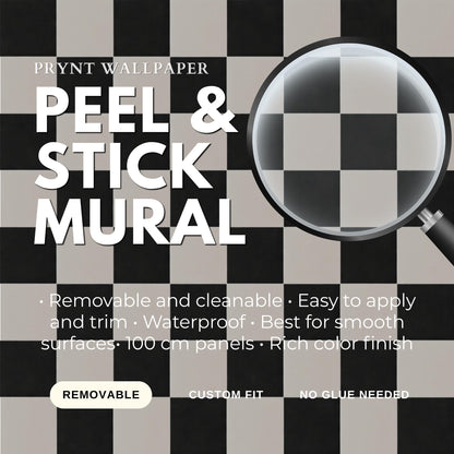 Black Checkerboard Wallpaper: Bold Geometric Tile Wall Mural