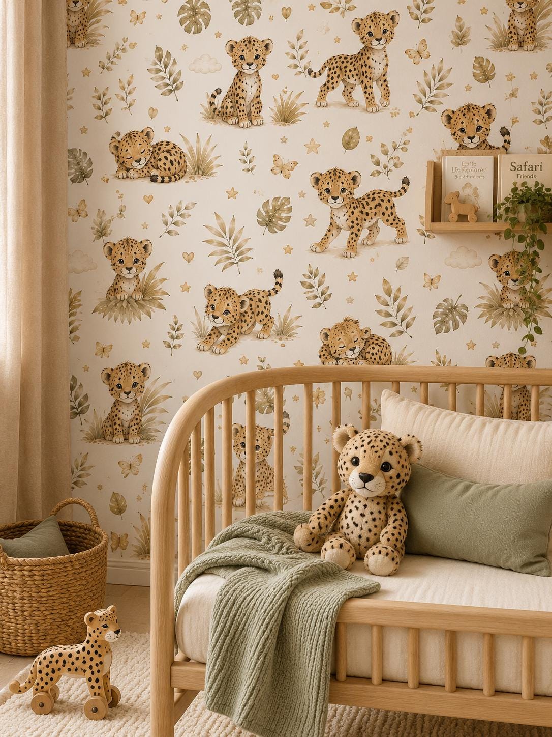 Cheetah Cub Wallpaper: Safari Animal Nursery Wall Mural