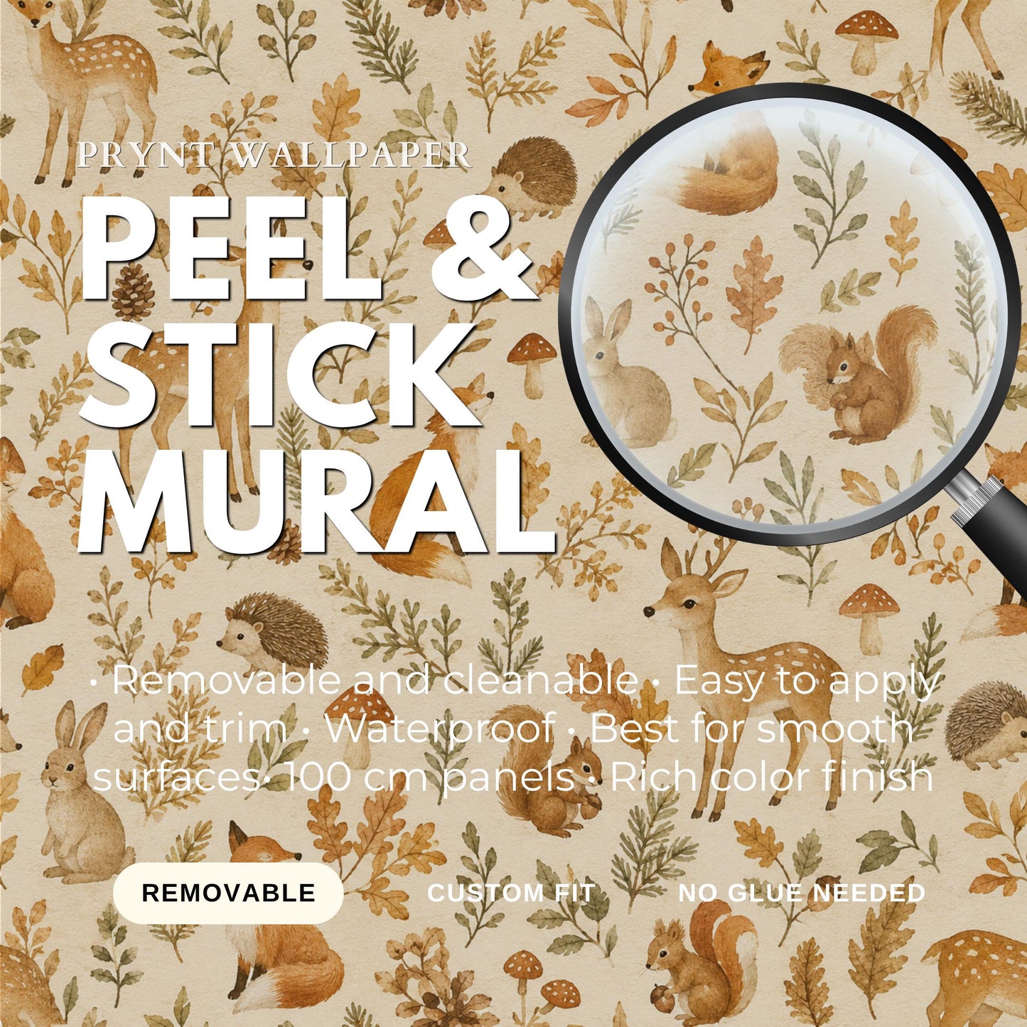 Autumn Woodland Animal Wallpaper: Cozy Forest Nursery Wall Mural