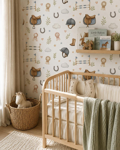 Equestrian Wallpaper: Riding Club Sports Nursery Mural