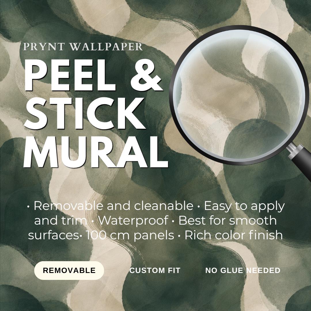 Deep Emerald Abstract Wallpaper: Moody Green Wall Mural