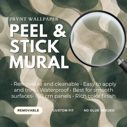 Deep Emerald Abstract Wallpaper: Moody Green Wall Mural