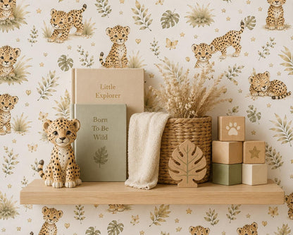 Cheetah Cub Wallpaper: Safari Animal Nursery Wall Mural
