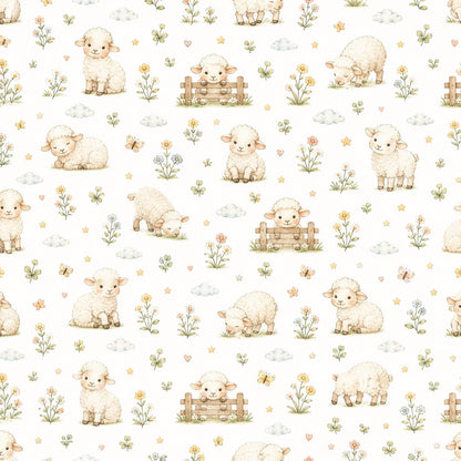 Sheep Wallpaper: Soft Farm Nursery Mural