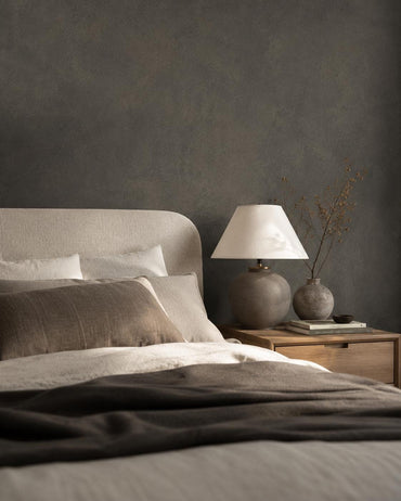 Charcoal Plaster Wallpaper: Dark Modern Textured Wall Mural