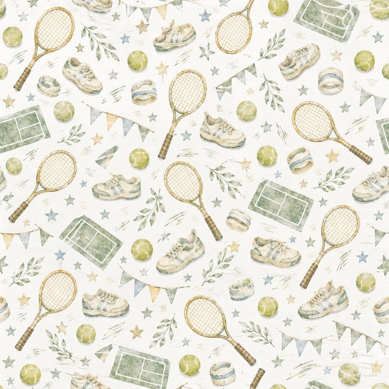 Vintage Tennis Wallpaper: Kids Sports Wall Mural