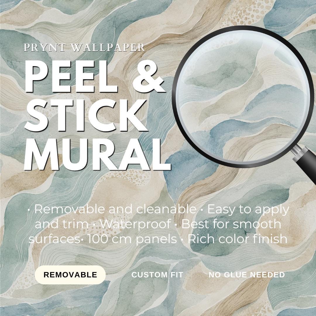 Coastal Abstract Wallpaper: Soft Ocean Wall Mural