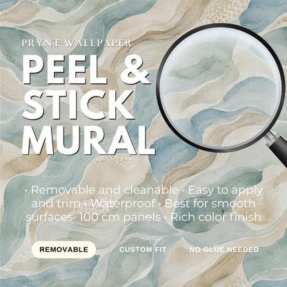 Coastal Abstract Wallpaper: Soft Ocean Wall Mural