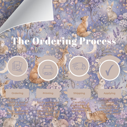 Moon Garden Animal Wallpaper: Dreamy Nursery Wall Mural