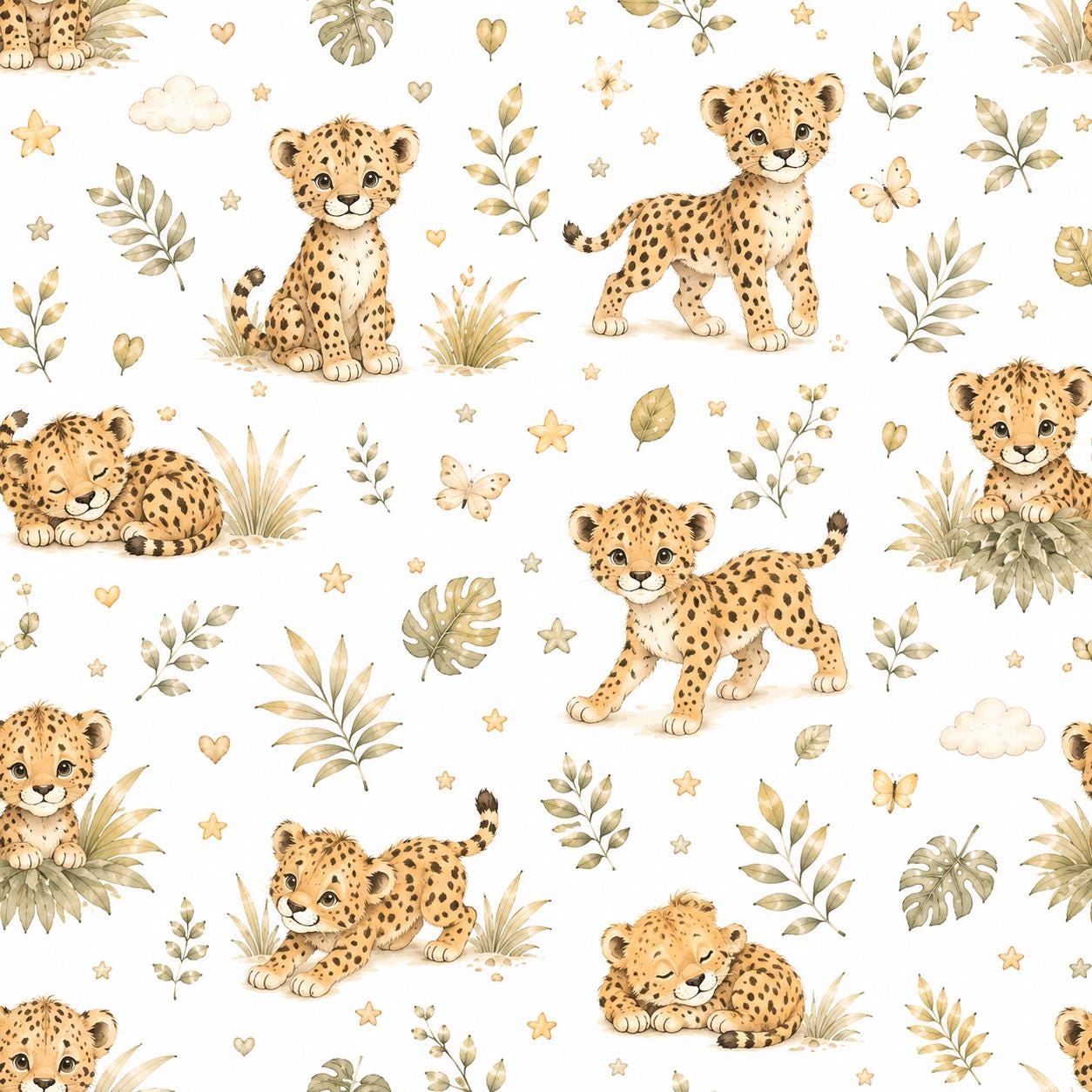 Cheetah Cub Wallpaper: Safari Animal Nursery Wall Mural