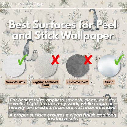 Snow Animal Wallpaper: Arctic Nursery Wall Mural
