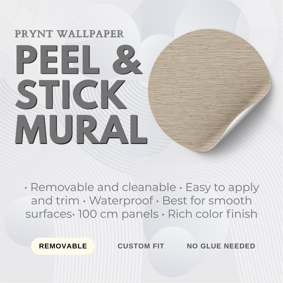 Taupe Grasscloth Wallpaper: Neutral Woven Wall Mural