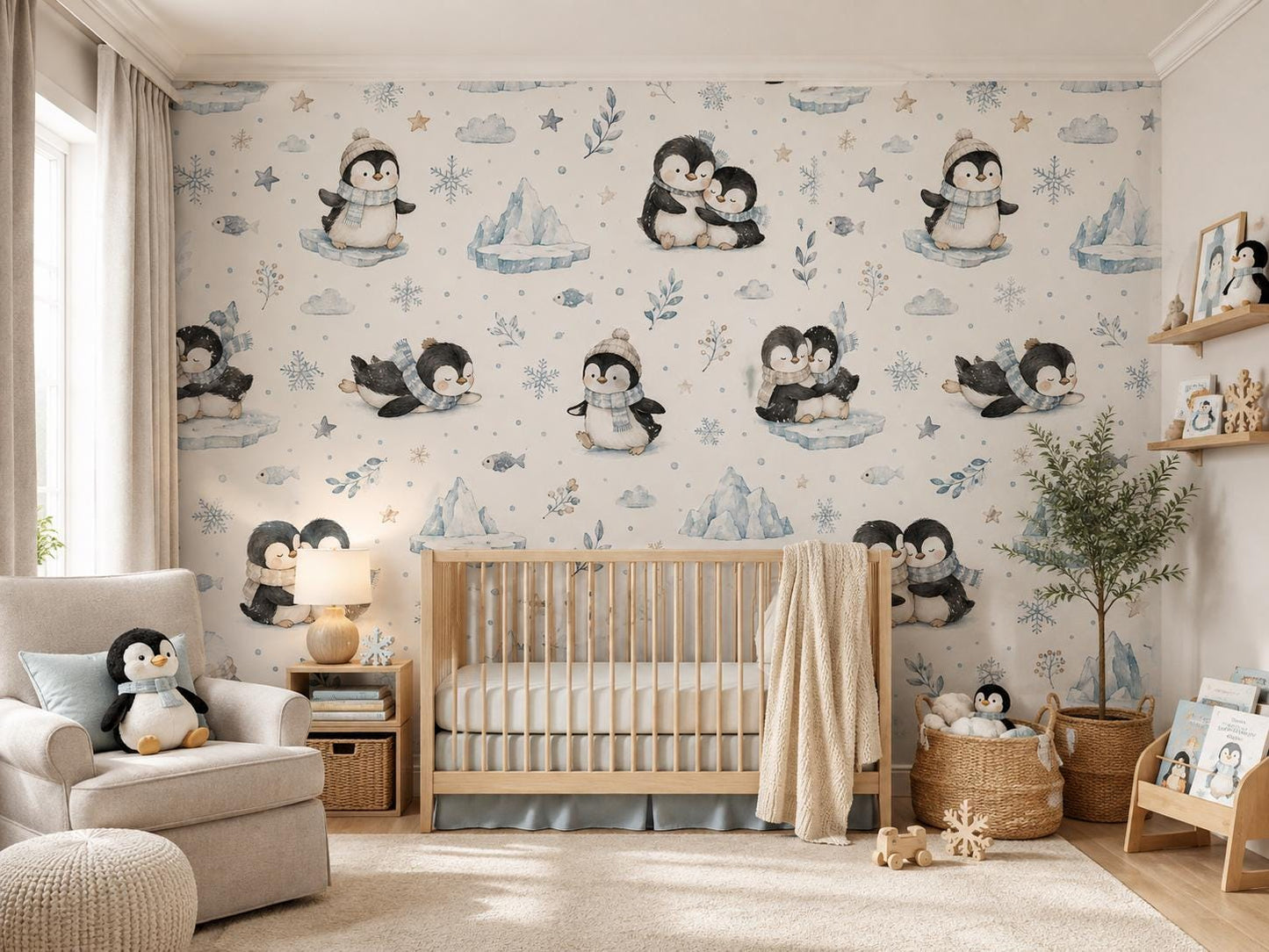 Penguin Wallpaper: Arctic Nursery Wall Mural