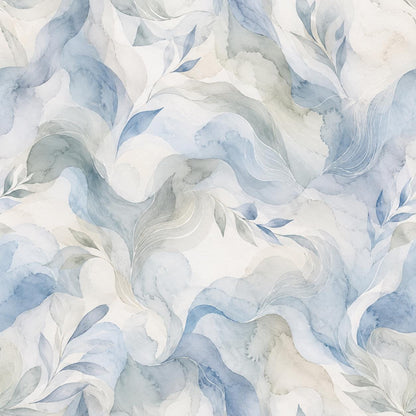 Mist Blue Abstract Wallpaper: Soft Organic Wall Mural