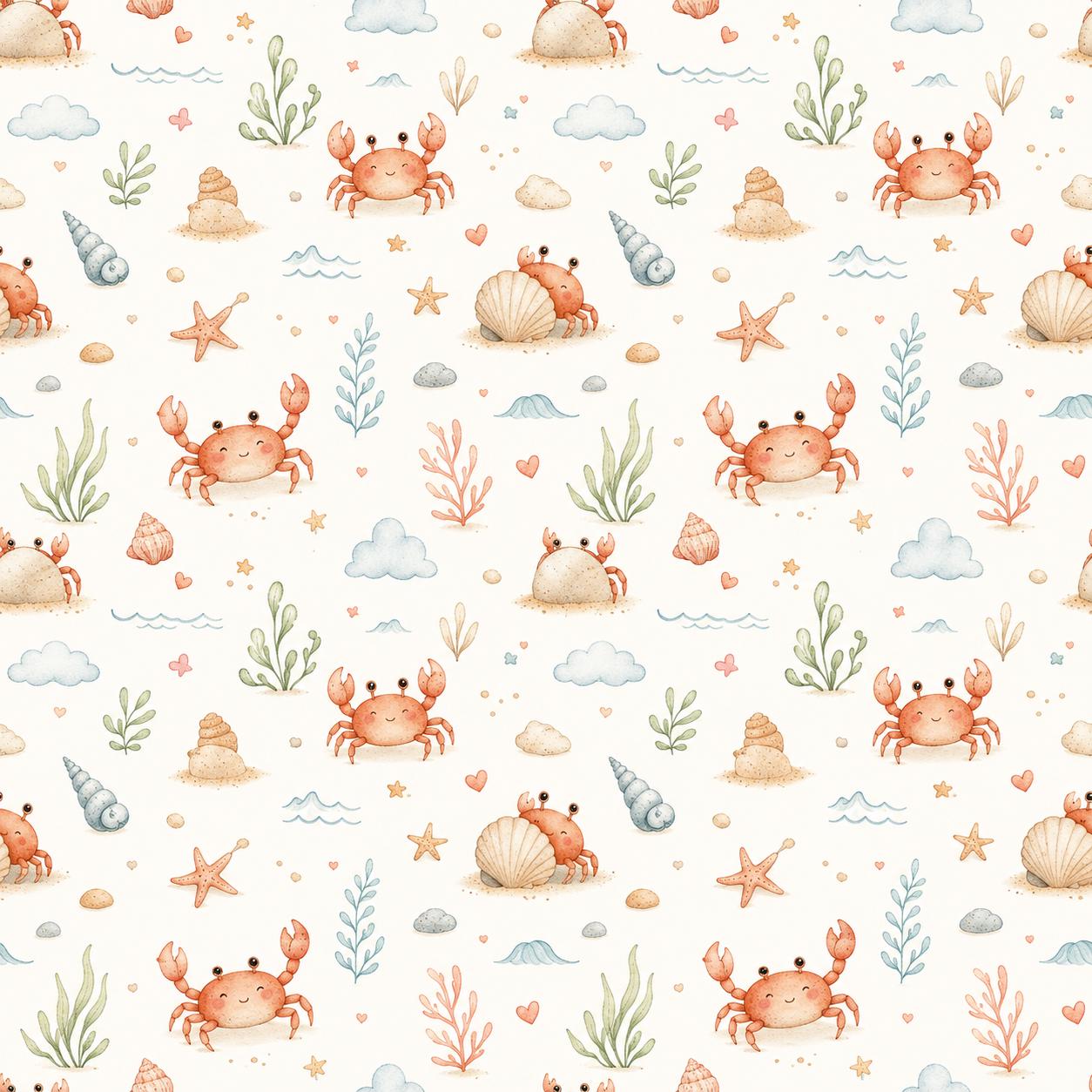 Crab Wallpaper: Beach Nursery Wall Mural