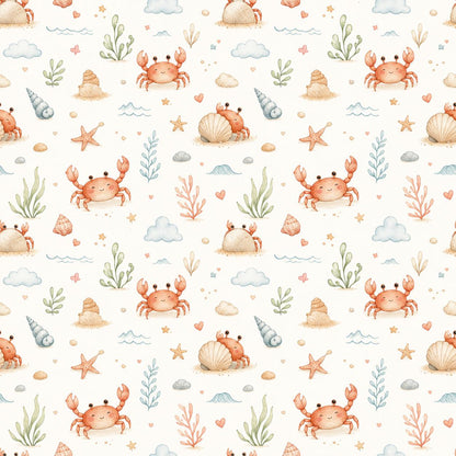 Crab Wallpaper: Beach Nursery Wall Mural