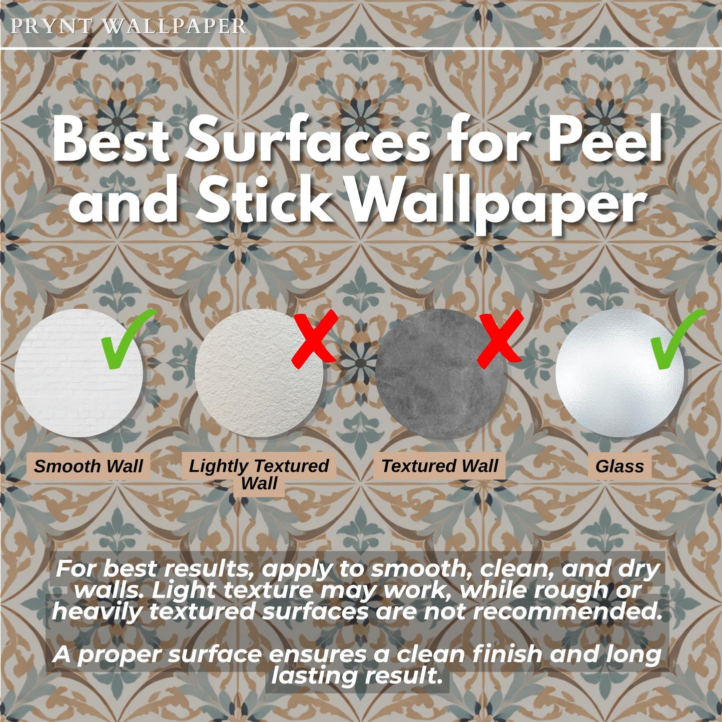 Vintage Mediterranean Tile Wallpaper Peel and Stick Blue Beige Wall Mural