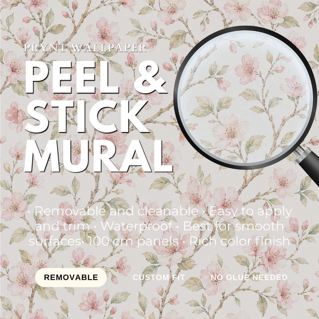 Cherry Blossom Wallpaper: White Pink Floral Wall Mural