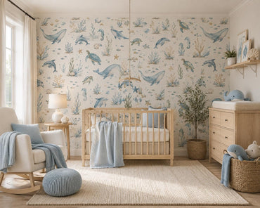 Ocean Animal Wallpaper: Soft Sea Nursery Wall Mural