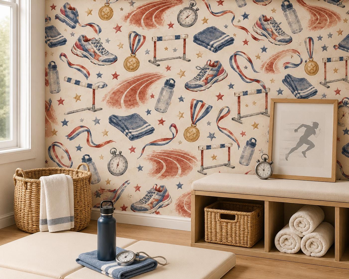 Track Star Wallpaper: Kids Running Sports Wall Mural