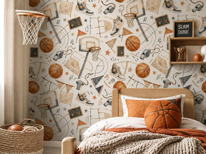 Basketball All Stars Wallpaper: Kids Sports Wall Mural
