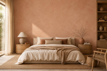 Muted Clay Plaster Wallpaper: Earthy Textured Wall Mural