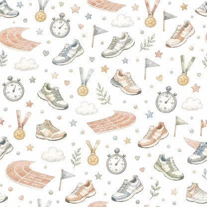 Running Track Wallpaper: Athletic Nursery Wall Mural