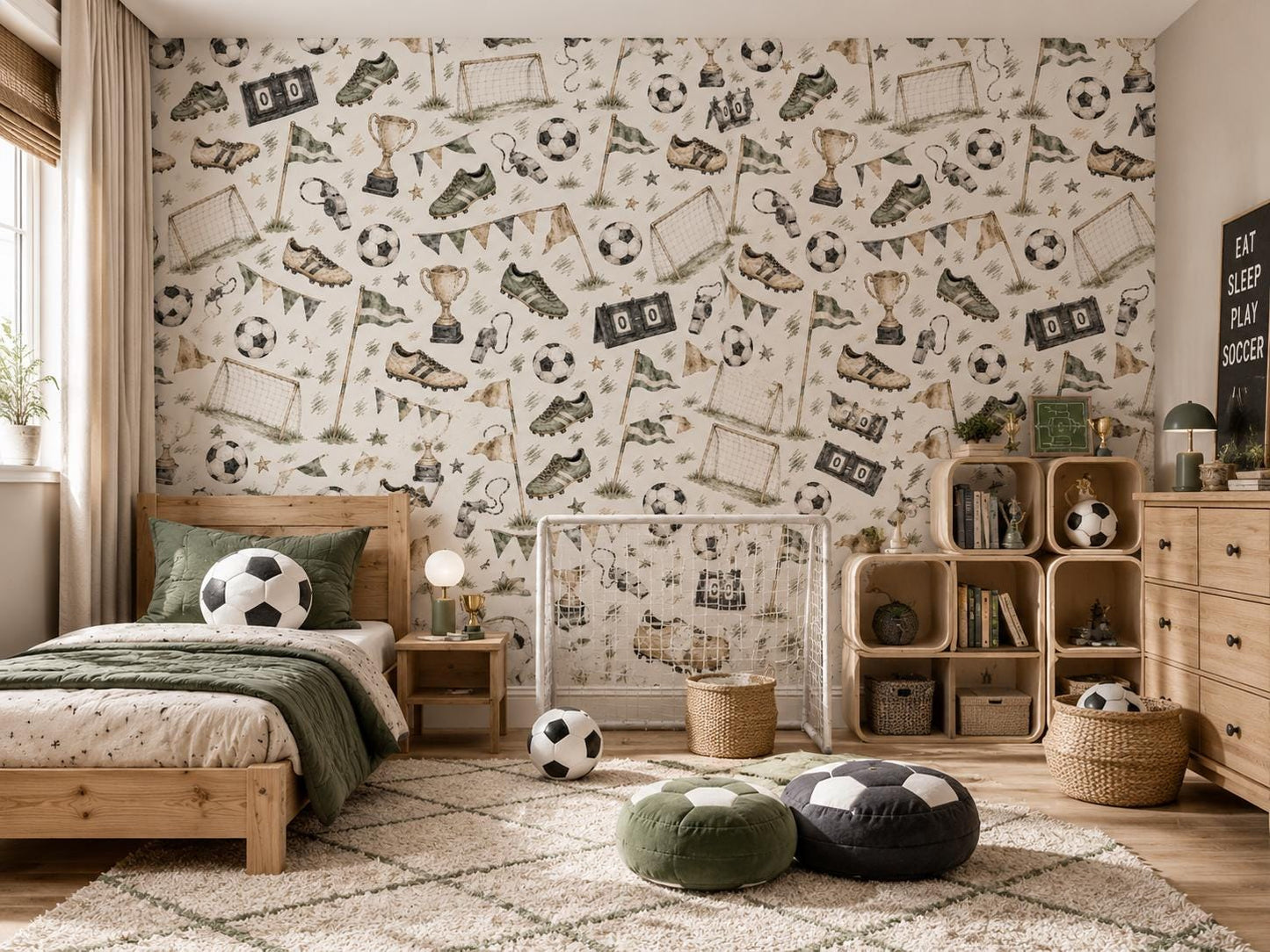 Little Soccer Stars Wallpaper: Kids Sports Wall Mural