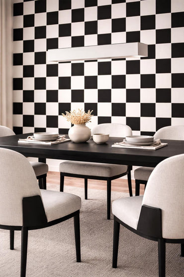 Black Checkerboard Wallpaper: Bold Geometric Tile Wall Mural