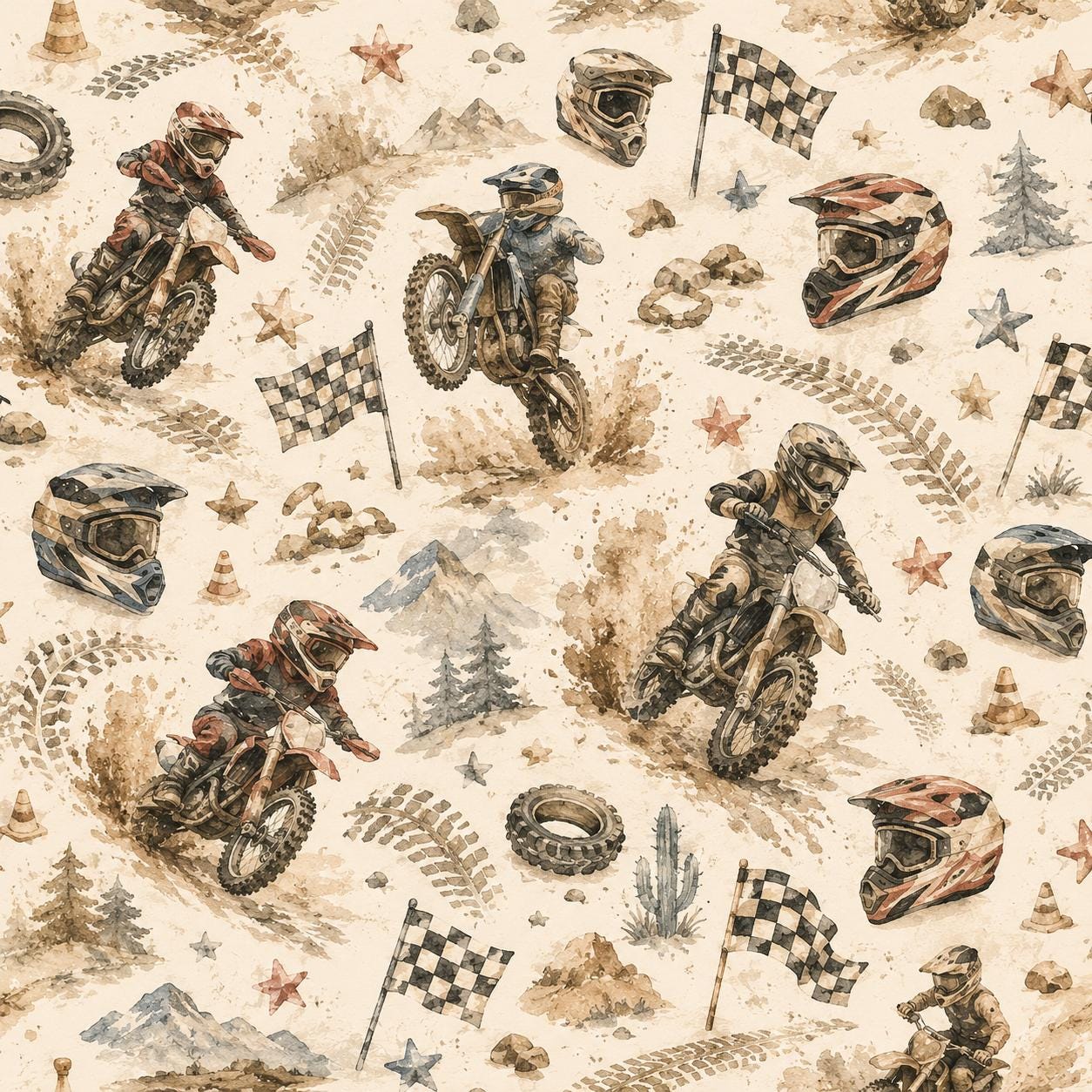 Dirt Bike Adventure Wallpaper: Boys Motocross Wall Mural