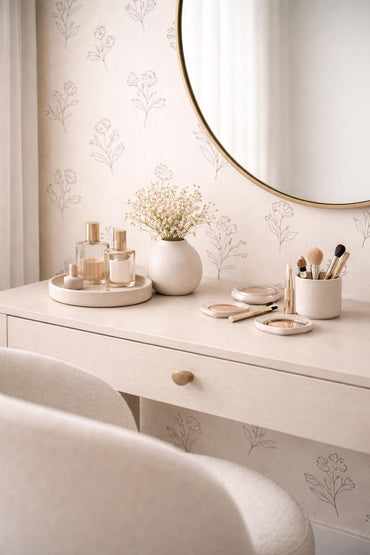 Floral Line Wallpaper: Minimal Botanical Wall Mural
