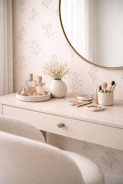 Floral Line Wallpaper: Minimal Botanical Wall Mural