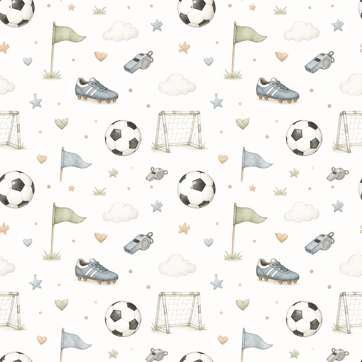 Custom Soccer Ball Nursery Wallpaper: Sports Theme Peel and Stick Mural