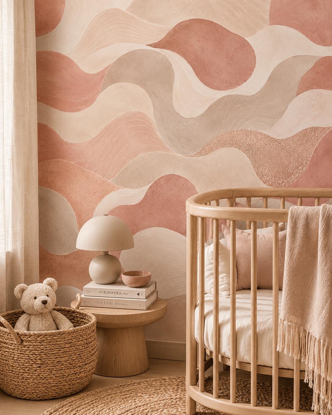 Clay Pink Abstract Wallpaper: Warm Rose Wall Mural
