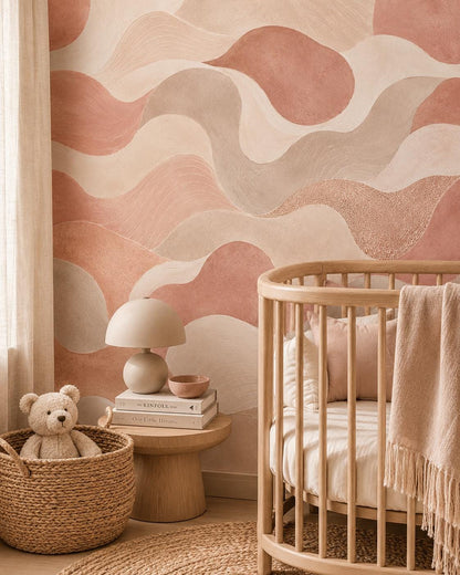 Clay Pink Abstract Wallpaper: Warm Rose Wall Mural