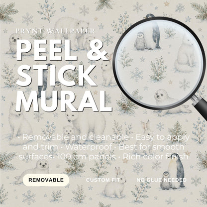 Snow Animal Wallpaper: Arctic Nursery Wall Mural