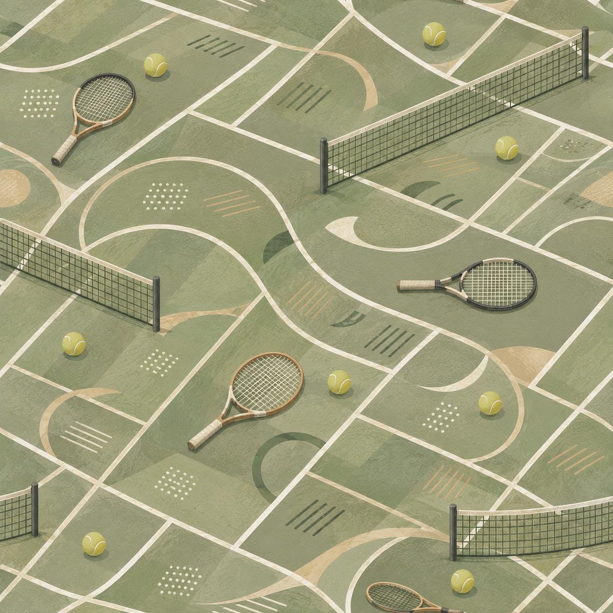 Kids Tennis Wallpaper: Court Wall Mural for Kids Room