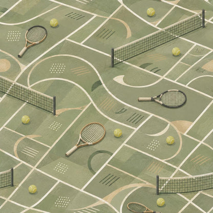 Kids Tennis Wallpaper: Court Wall Mural for Kids Room