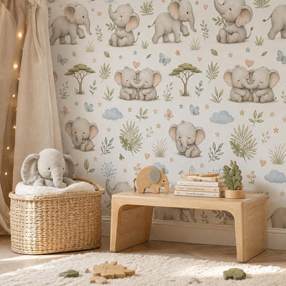 Elephant Wallpaper: Safari Nursery Wall Mural