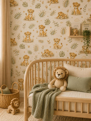 Lion Cub Wallpaper: Safari Nursery Animal Wall Mural