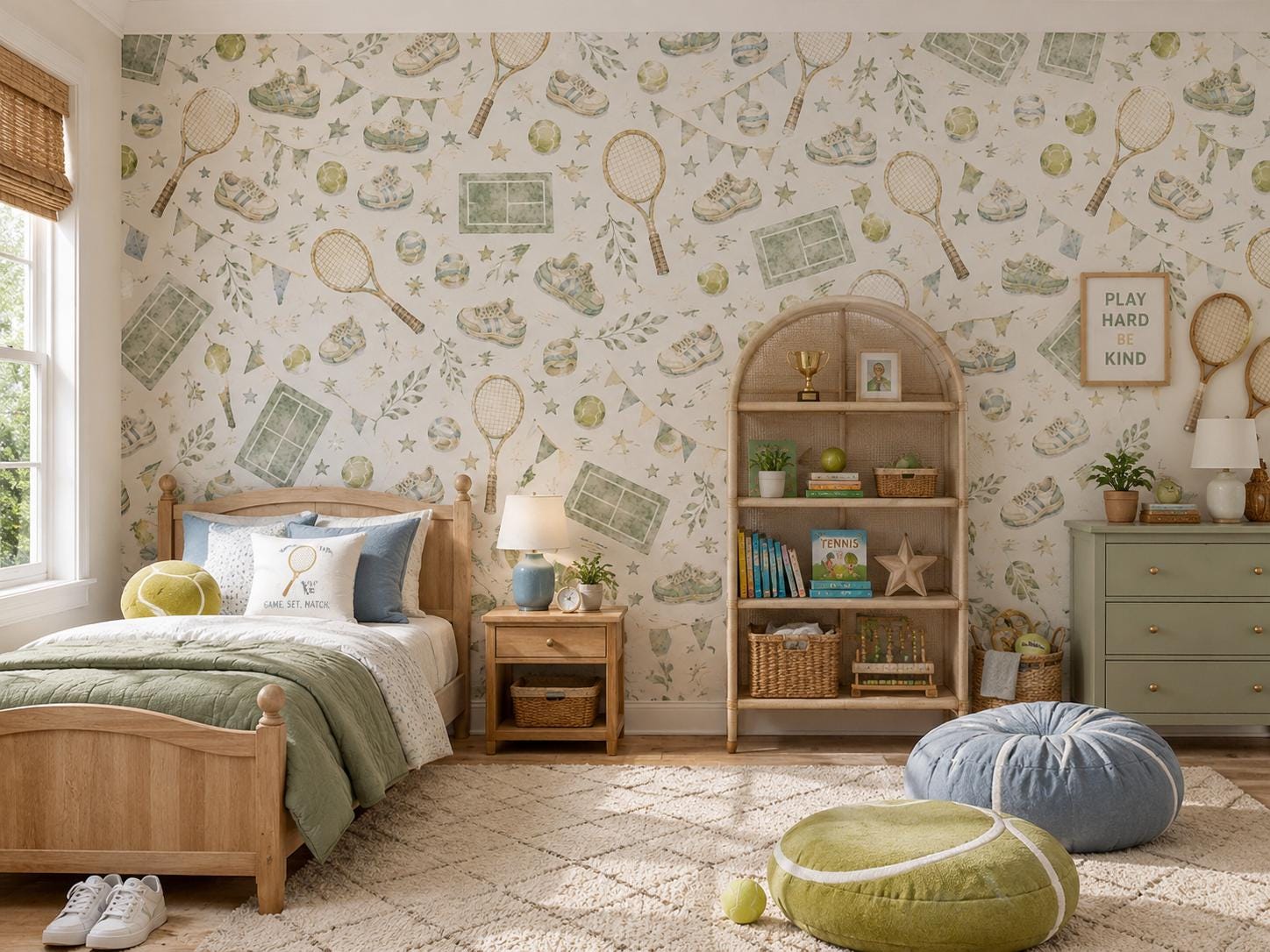 Vintage Tennis Wallpaper: Kids Sports Wall Mural