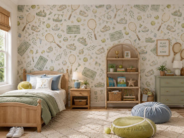 Vintage Tennis Wallpaper: Kids Sports Wall Mural