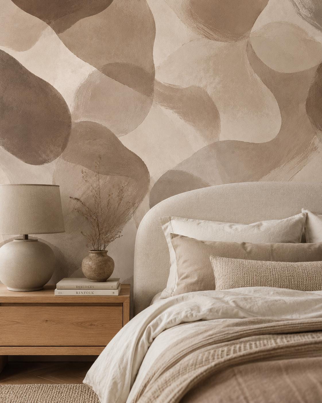 Taupe Mocha Abstract Wallpaper: Warm Earth Wall Mural