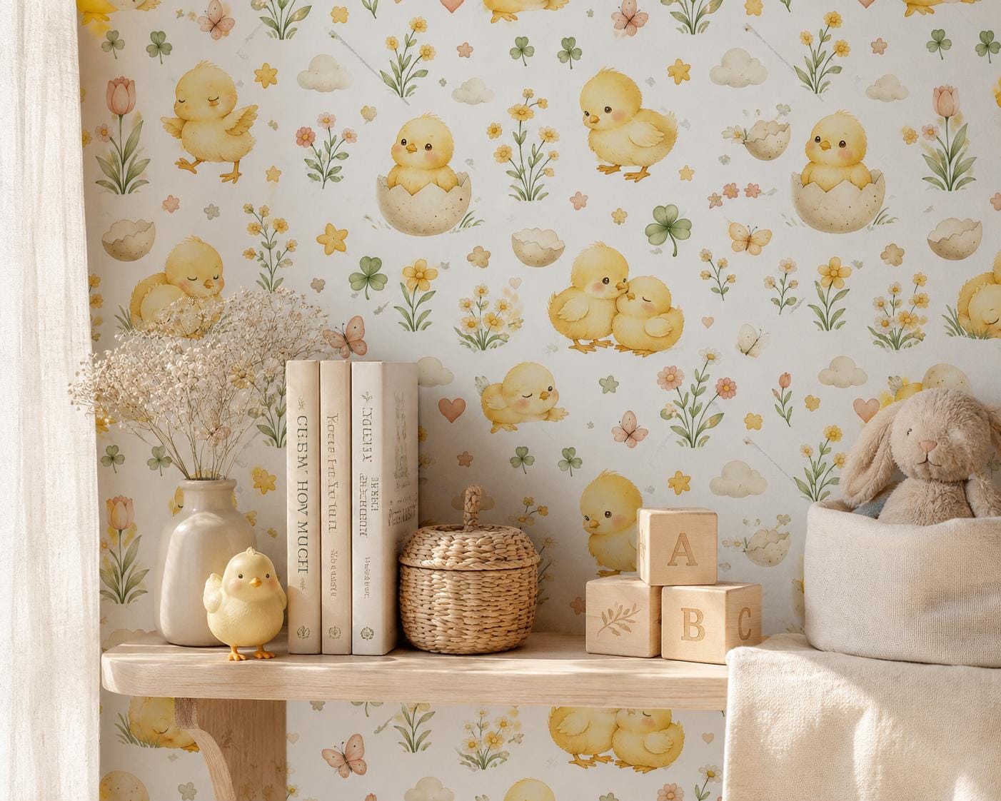Baby Chick Wallpaper: Spring Nursery Mural