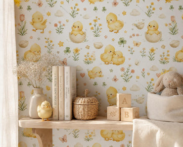 Baby Chick Wallpaper: Spring Nursery Mural