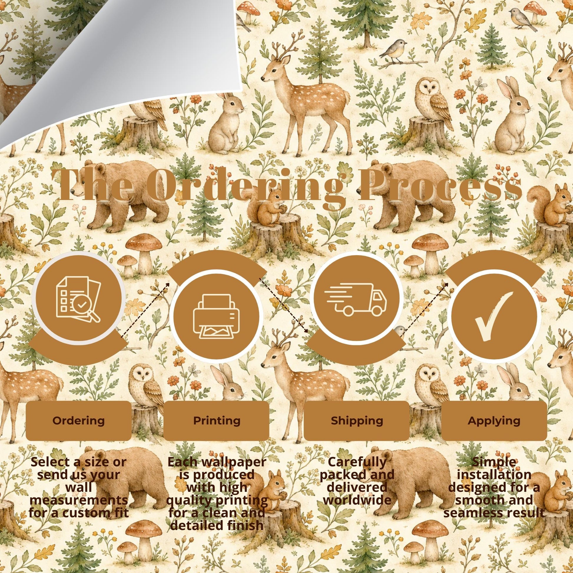 Forest Animal Wallpaper: Woodland Nursery Wall Mural