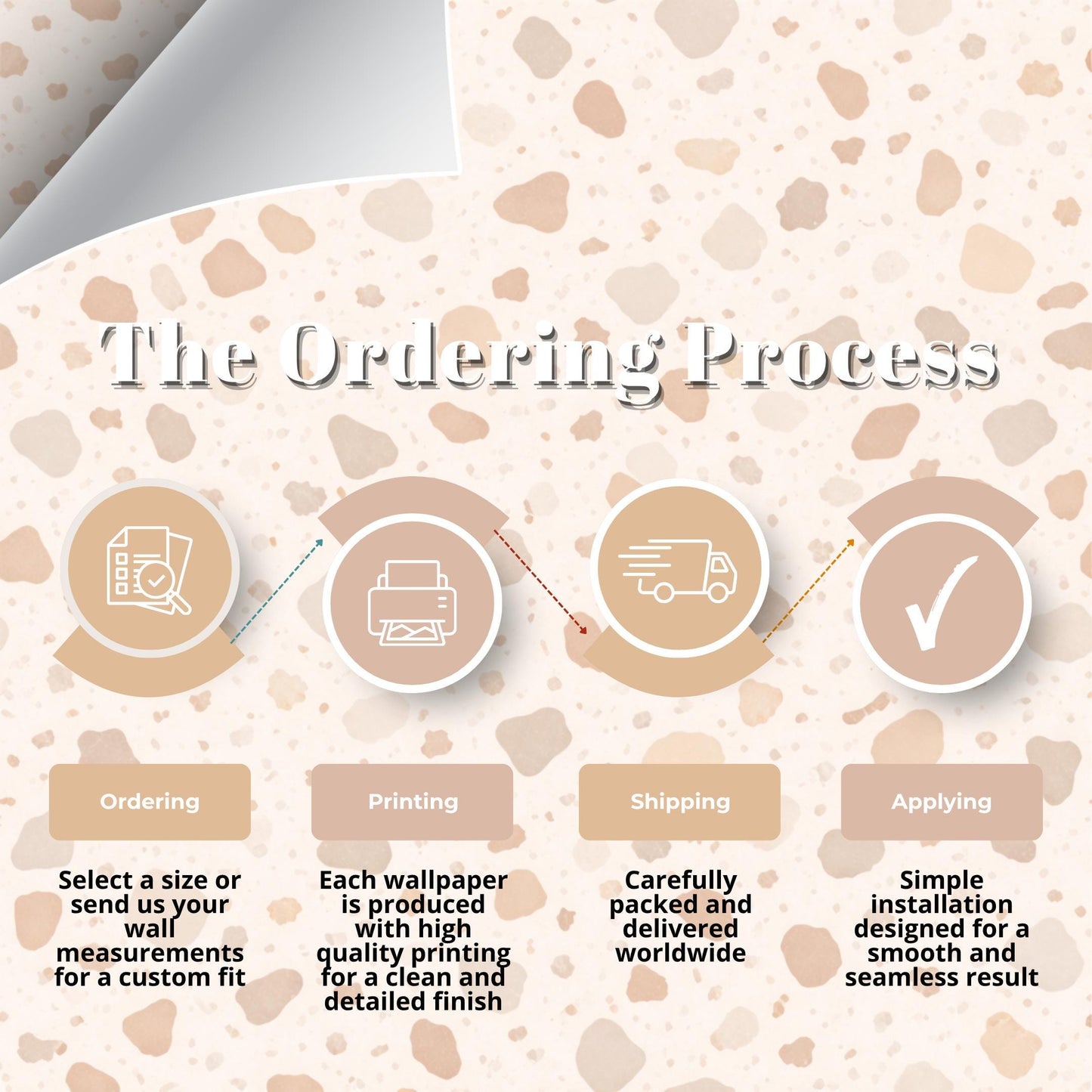 Beige Terrazzo Wallpaper: Neutral Speckled Stone Wall Mural