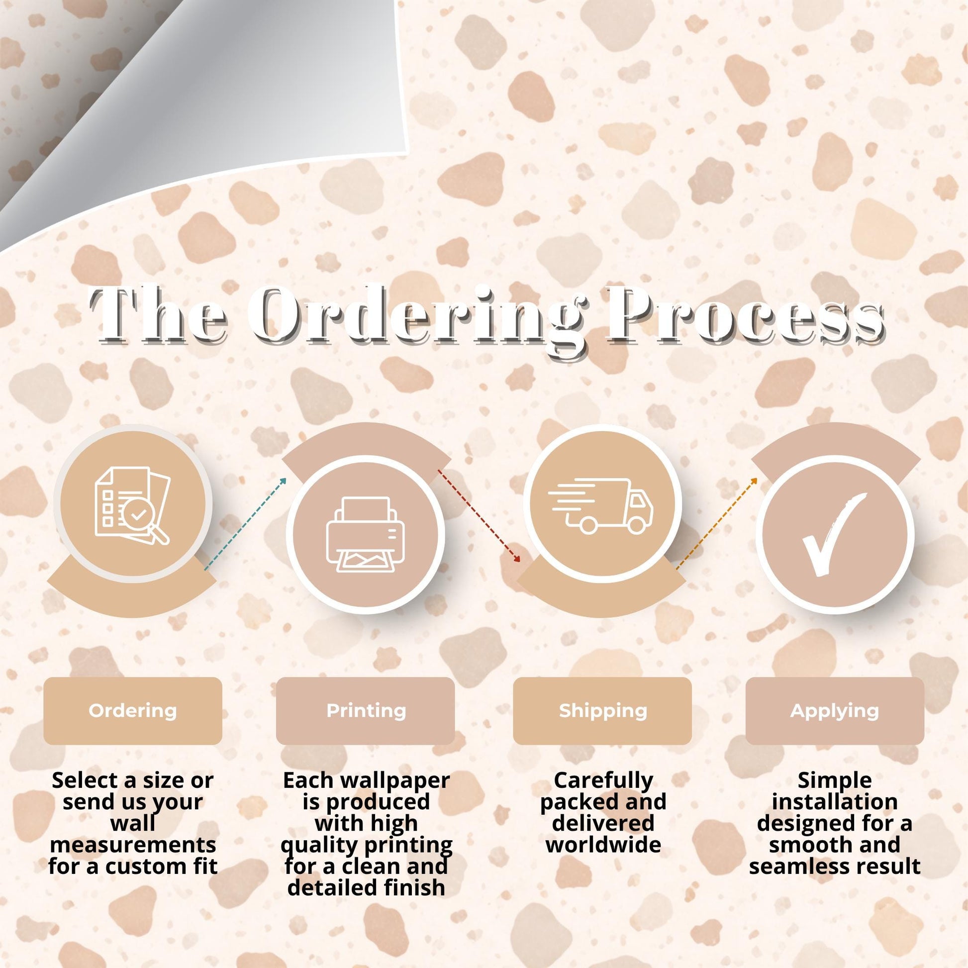 Beige Terrazzo Wallpaper: Neutral Speckled Stone Wall Mural