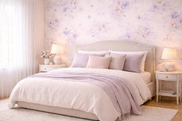 Blush Violet Floral Wallpaper: Soft Fairy Nursery Wall Mural