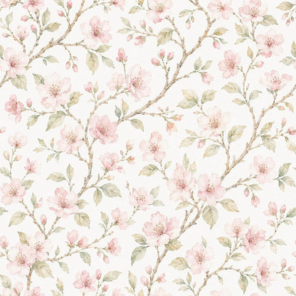Cherry Blossom Wallpaper: White Pink Floral Wall Mural